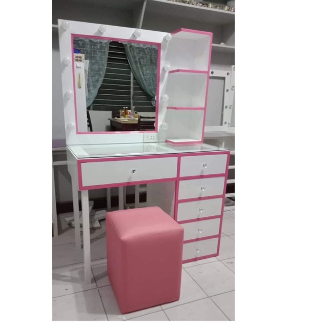 Big Dresser Vanity Mirror With Table Chair Shopee Philippines