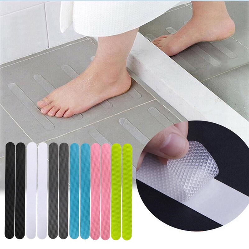 12PCS Bathroom Anti-Slip Rubber Strips Multicolor Safety Waterproof ...