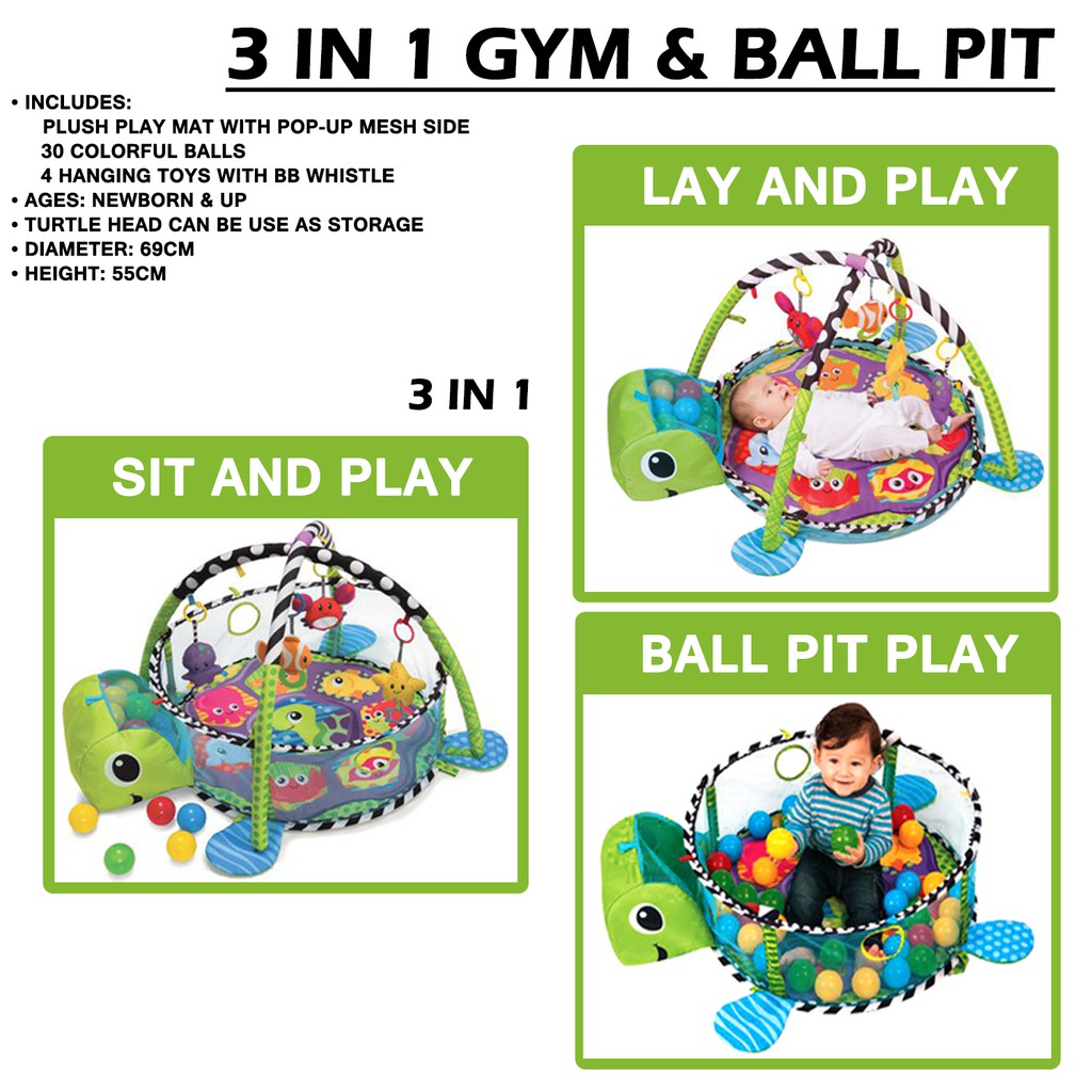 turtle play mat with balls