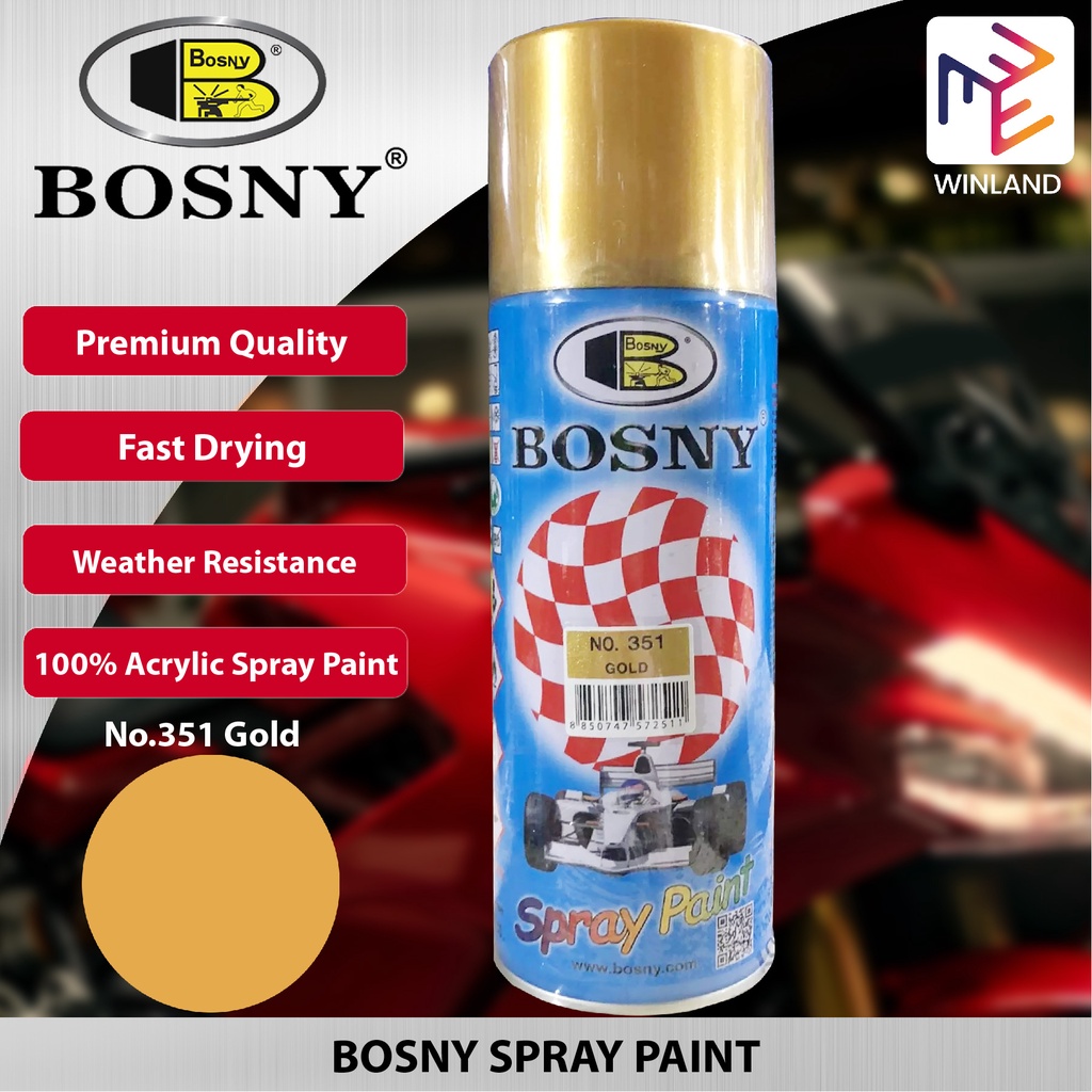 Bosny 100 Acrylic Spray Paint Gold No. 351 Spraypaint *WINLAND