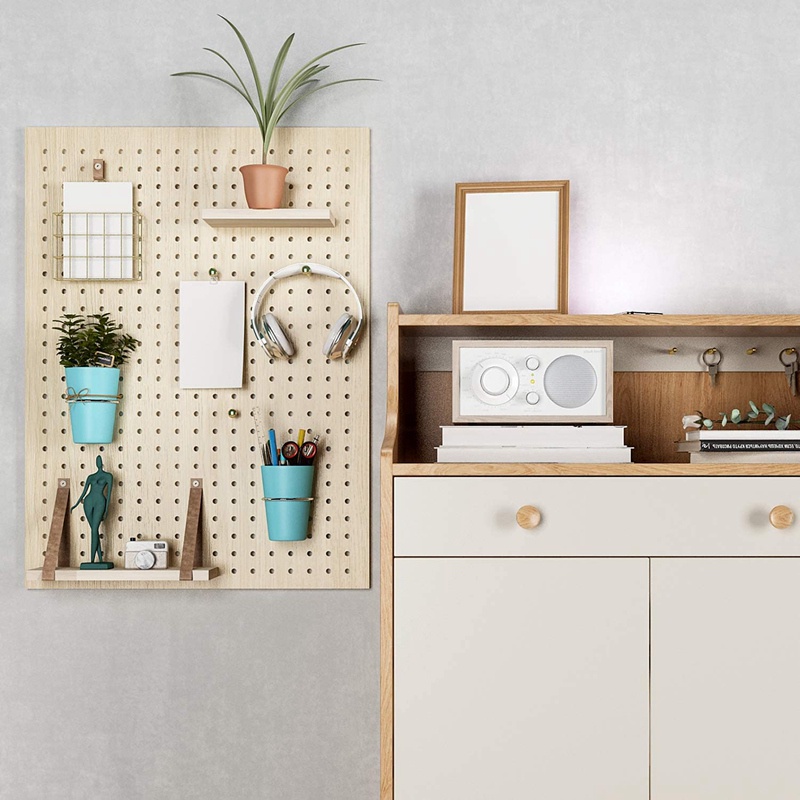 7 Sets Pegboard Hooks with Pegboard Cups Ring Style Pegboard Blue