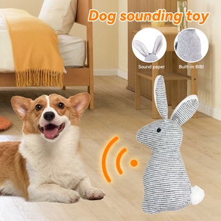 Dog Vocal Toy Rabbit Shape with Bells and BB Call Accessories Fabric Toy Soft Durable Toy Release Stress