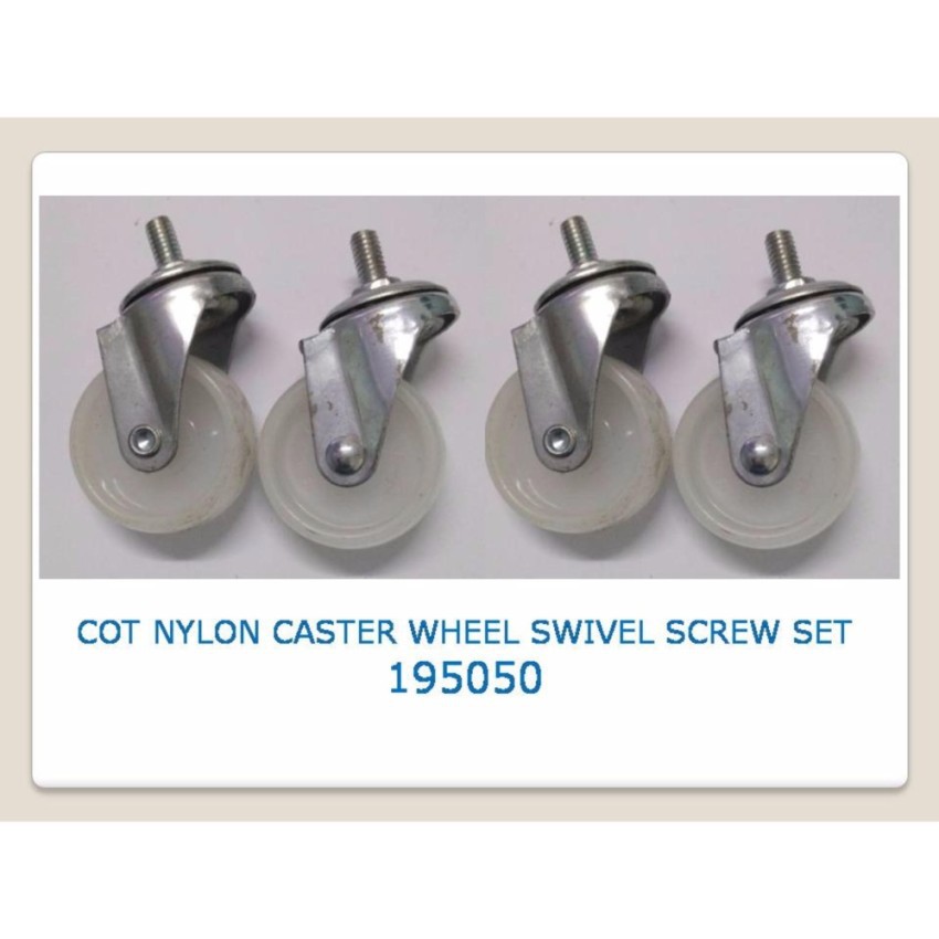 COT NYLON CASTER WHEEL195050 SWIVEL SCREW SET 50mm 2" (4 PCS