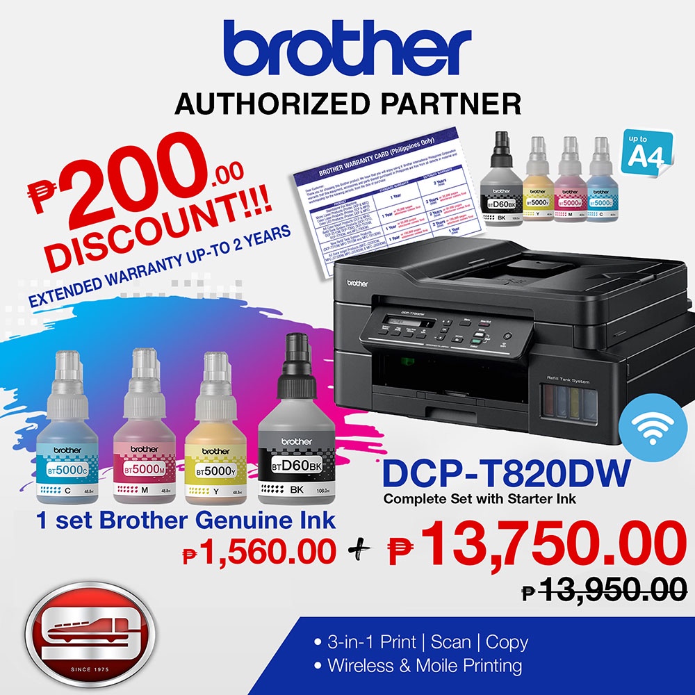 Brother DCP T820DW Ink Tank Printer/DCPT820DW/Brother T820DW Shopee