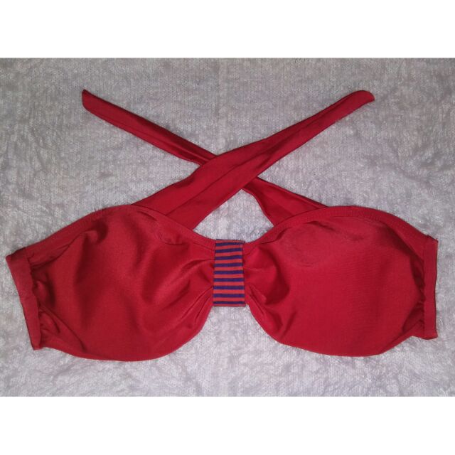 red tube top bathing suit