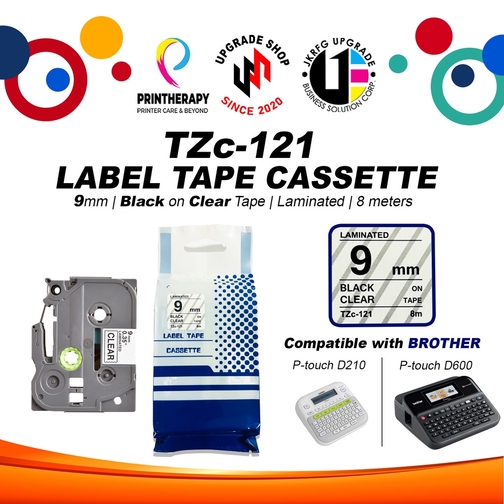 Brother Compatible Label Tape Cassette TZc121 121 TZ121 TZ121