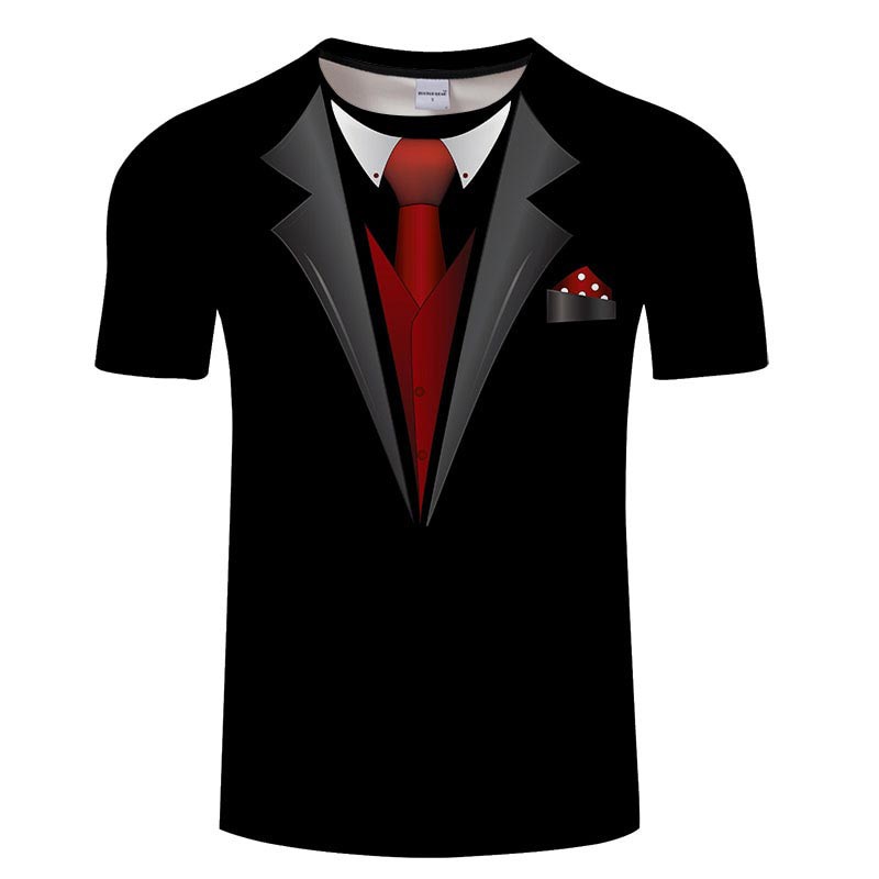 Bow Tie 3D T shirts Summer Men T shirt Tuxedo Retro Tie Suit 3D Print Tshirt Casual Short Sleeve Str