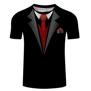 Bow Tie 3D T shirts Summer Men T shirt Tuxedo Retro Tie Suit 3D Print Tshirt Casual Short Sleeve Str #2