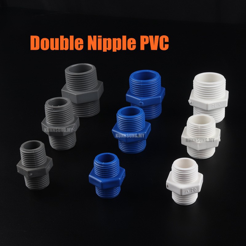 5pcs Double Nipple Male 1 2 3 4 1inch Pvc Straight Connectors Pvc Pipe Fittings Male Thread Pvc Joints Shopee Philippines