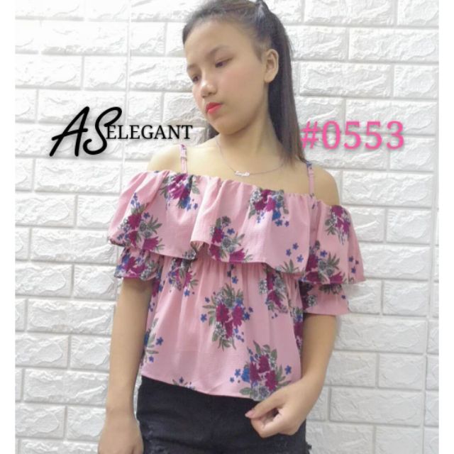 floral off shoulder outfit