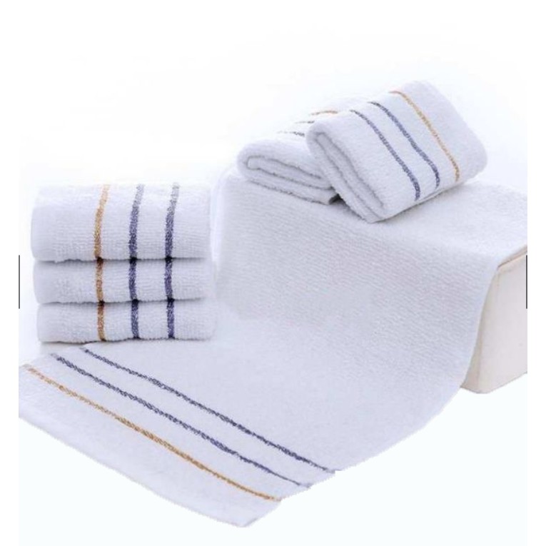 KC YW504 Cannon Cotton Hand Towel White Towel Color Stripe 47cmx26cm
