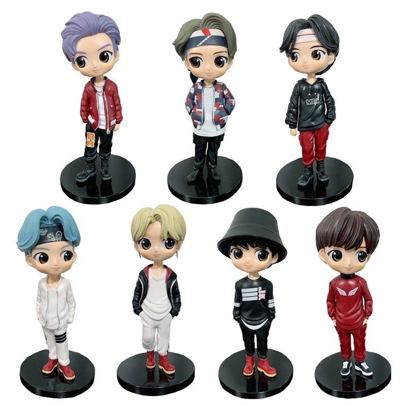 YCH BTS 7in1 TinyTAN Figure Bangtan Boys Groups BTS Anime Figurine Toy ...