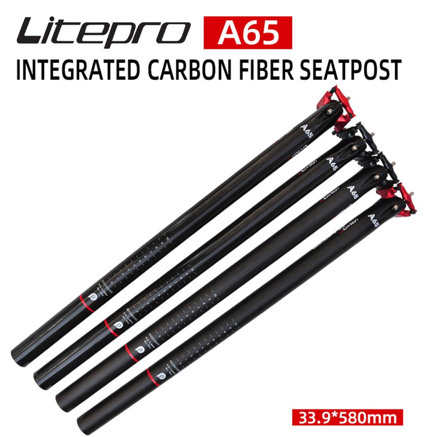 Litepro Folding Bike A65 Carbon Fiber Integrated Seatpost 33.9x580MM