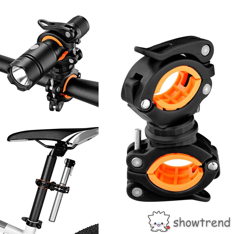 Universal Bicycle Bike LED Flashlight Mount Holder Clip 360 Degree