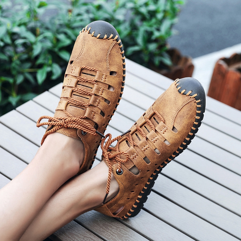 mens leather beach shoes