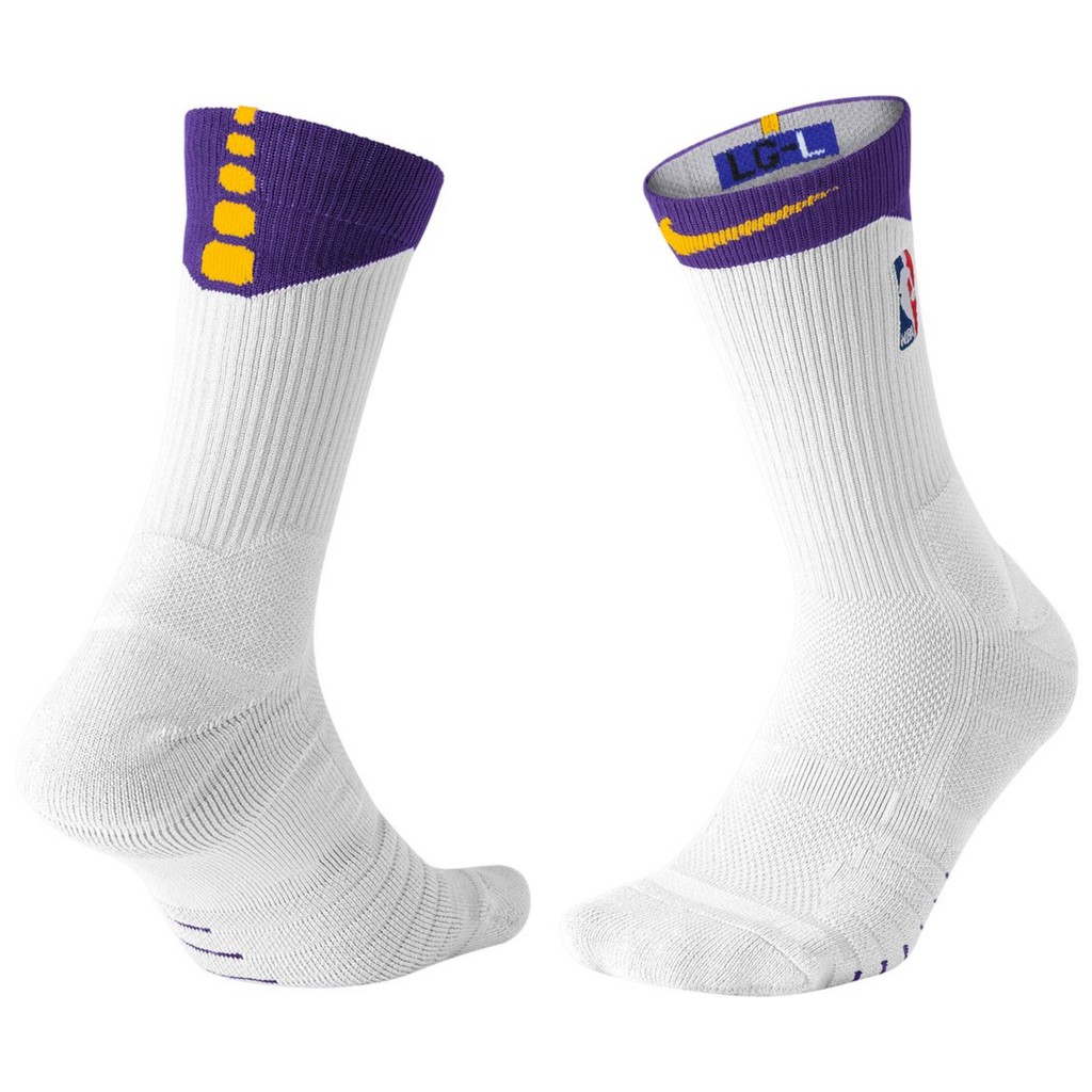 white and purple nike socks