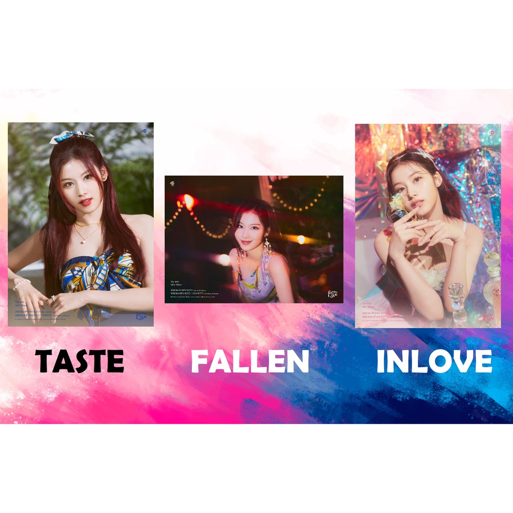Twice Taste Of Love Posters A3 Taste Fallen Inlove Concept Teaser Poster Wall Home Decor Shopee Philippines