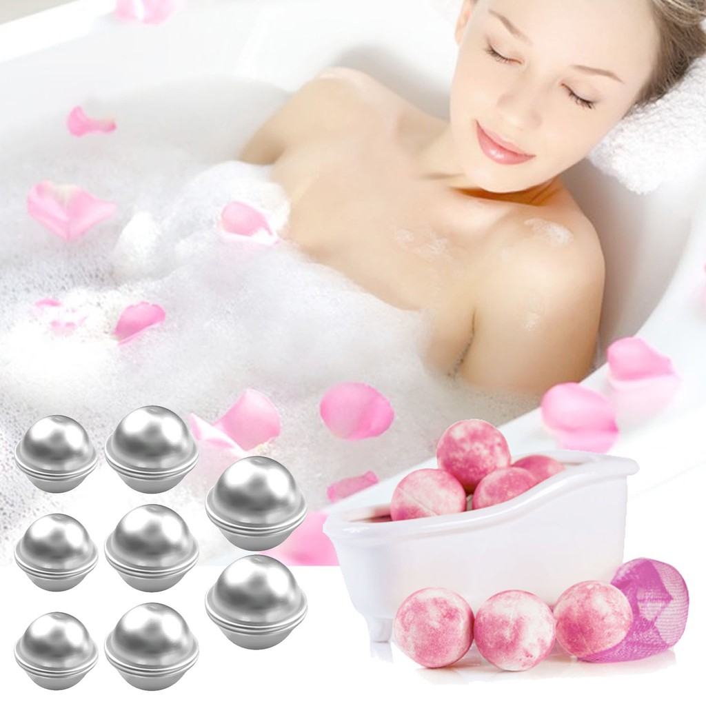 Gosear 6pcs DIY Bath Bomb Ball Molds Aluminum Alloy Bathing Balls Handmade Soaps Crafts Making Tool Accessories 
