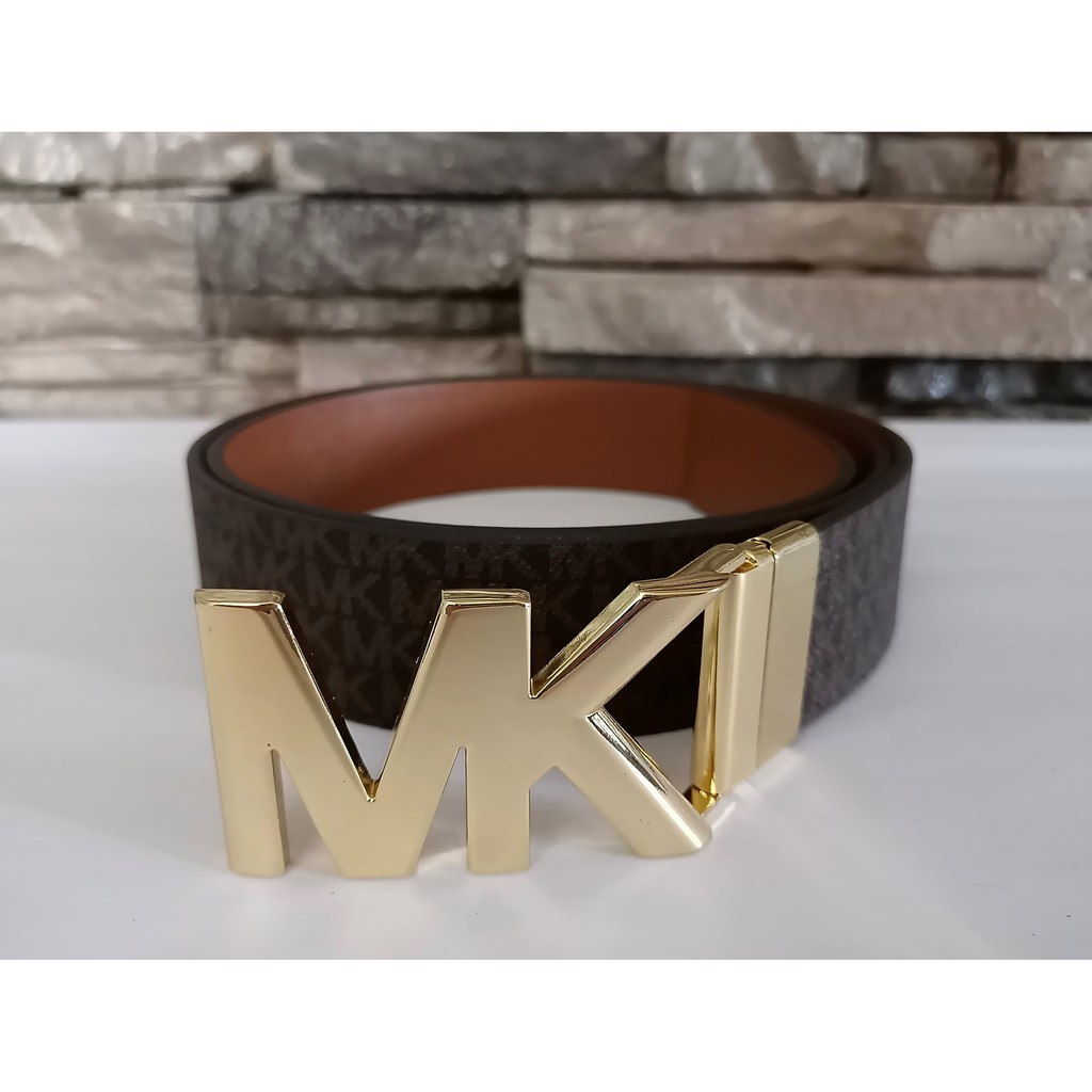 Michael Kors 554517C Brown/Luggage Small Logo Signature Leather MK Plaque  Reversible Women's Belt | Shopee Philippines