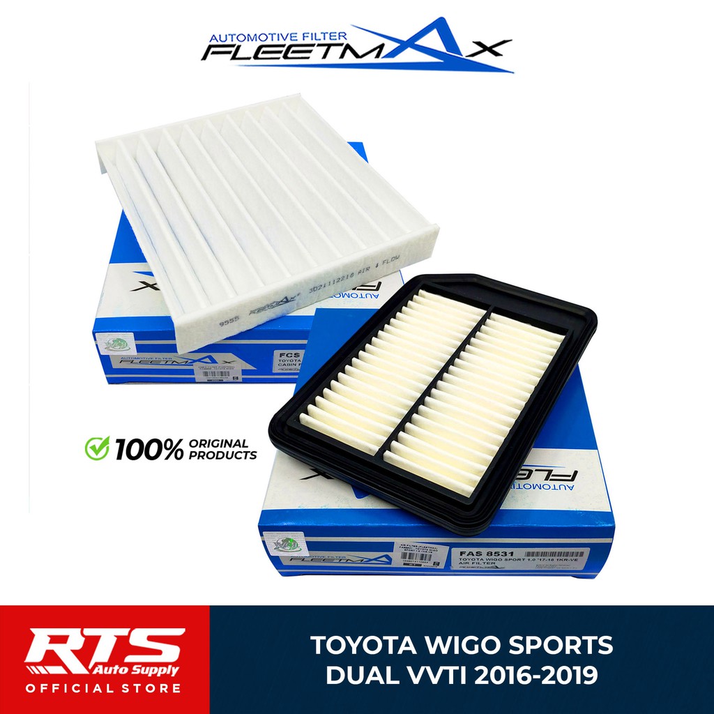 Fleetmax Air And Cabin Filter Set For Toyota Wigo 2016 - 2019 | Shopee ...