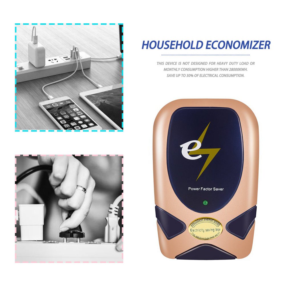 28KW Home Electricity Energy Power Factor Saver Electric Saving Plug Socket Adapter