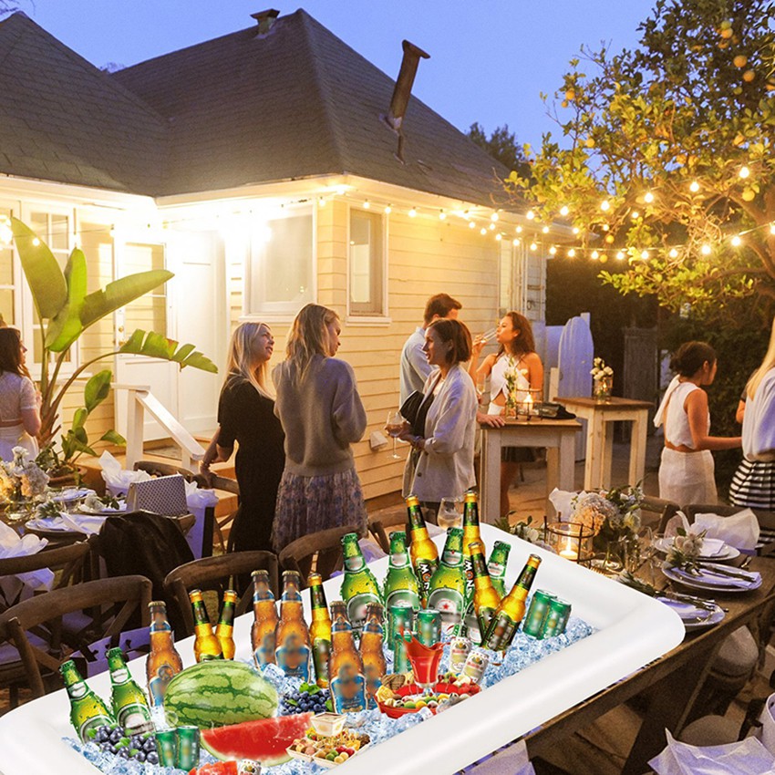 【Fast Delivery】Inflatable Serving Bar Salad Buffet Ice Cooler Picnic Drink Table Party Camping Table