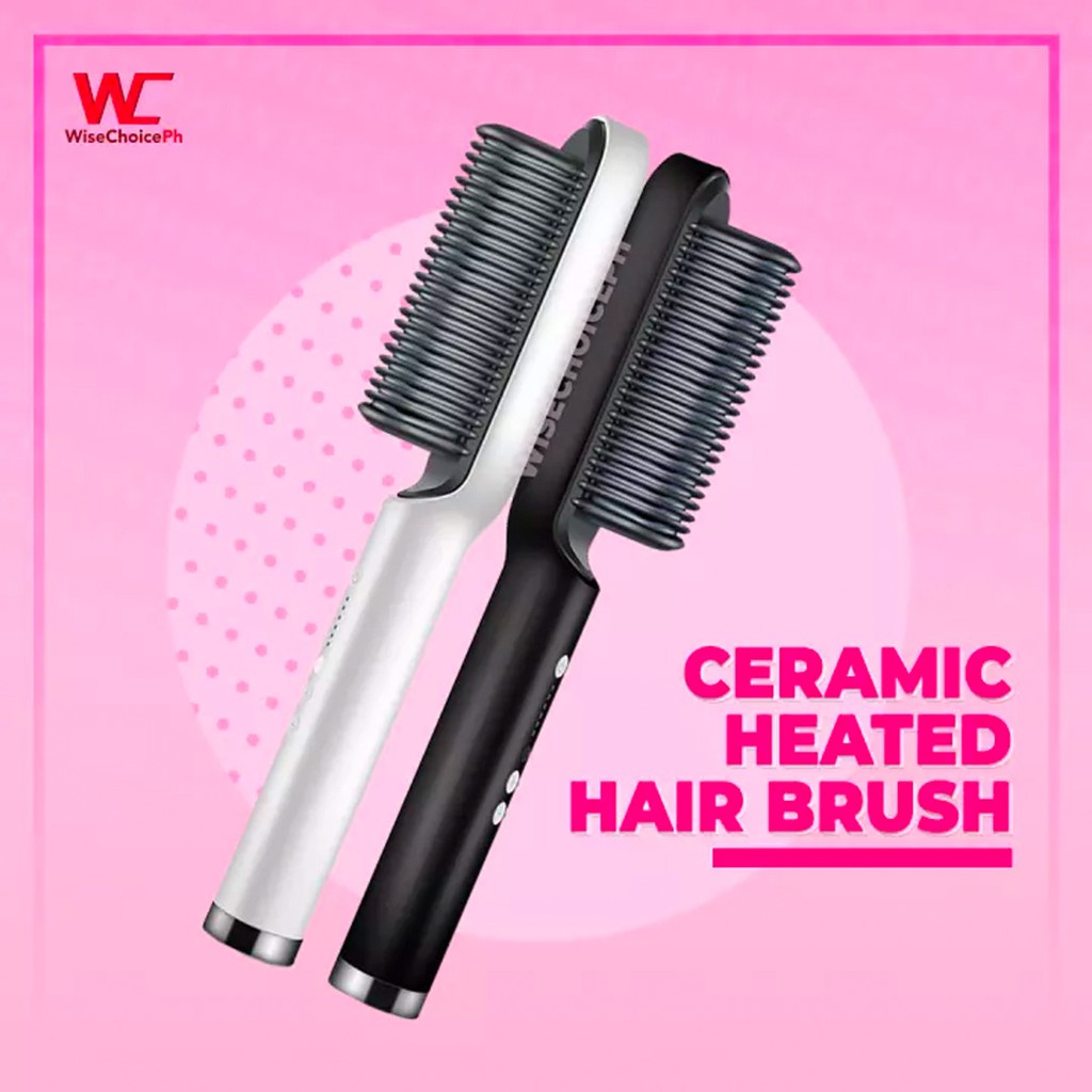 NEW HAIR STRAIGHTENER Ceramic Heated Hair Brush Quick and Safe PTC Heating  Make Perfect Shape | Shopee Philippines