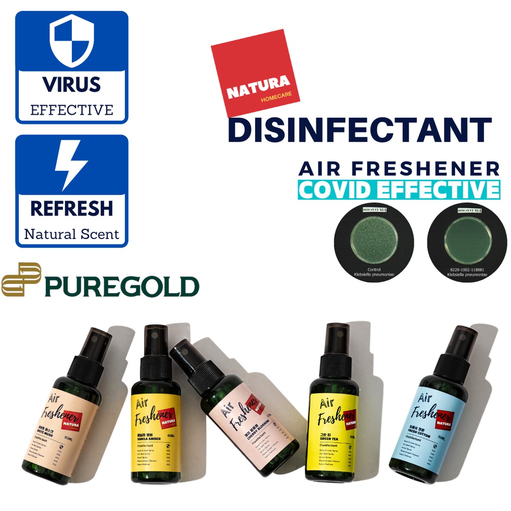 Natura Car Disinfectant Air Freshener, Delta Effective Spray (5 scents