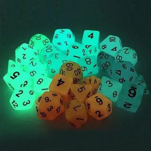 7PCS Luminous Polyhedral Dice For TRPG MTG Dungeons & Dragons DND Table Game 