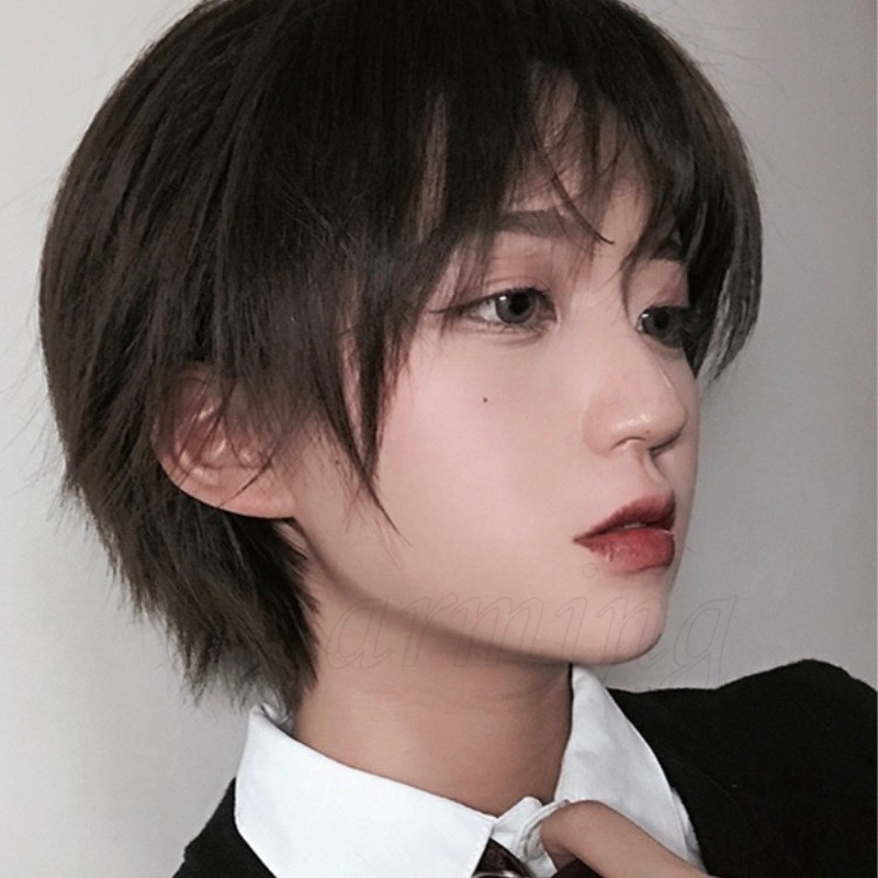 201 ** Unisex Women and Men korea Handsome Short Hair Wig Natural Looking  Wigs Full Wigs realistic Mens Hair Straight Style | Shopee Philippines