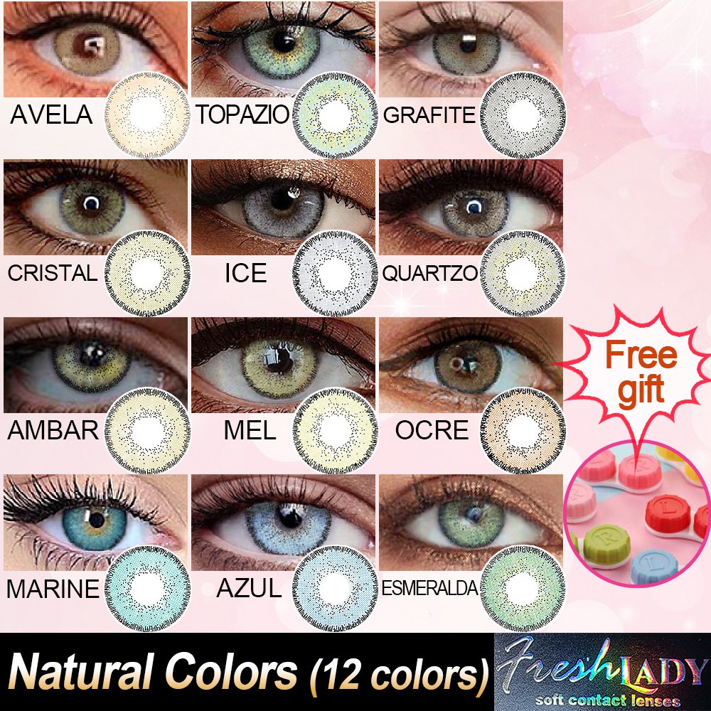 Freshlady 1 Pair=2PCS Natural Colors Big Eye Makeup Contact lens Soft