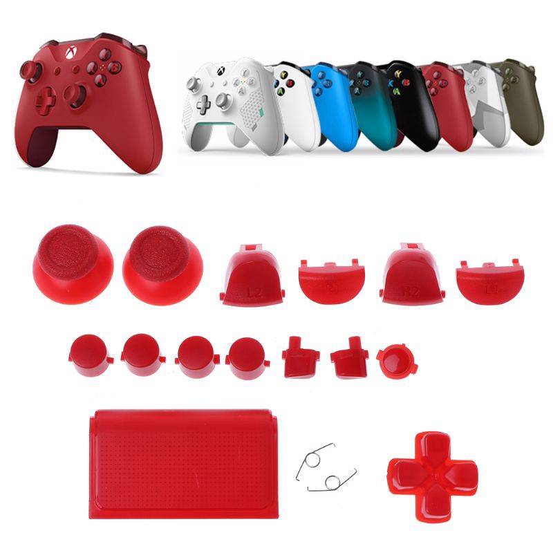Clear Red Buttons Full Set for PS4 Pro Joysticks Dpad R1 L1 R2 L2 Direction Key ABXY Buttons JDS 040 JDS-040 for Sony Playstion 4 Pro Controller 