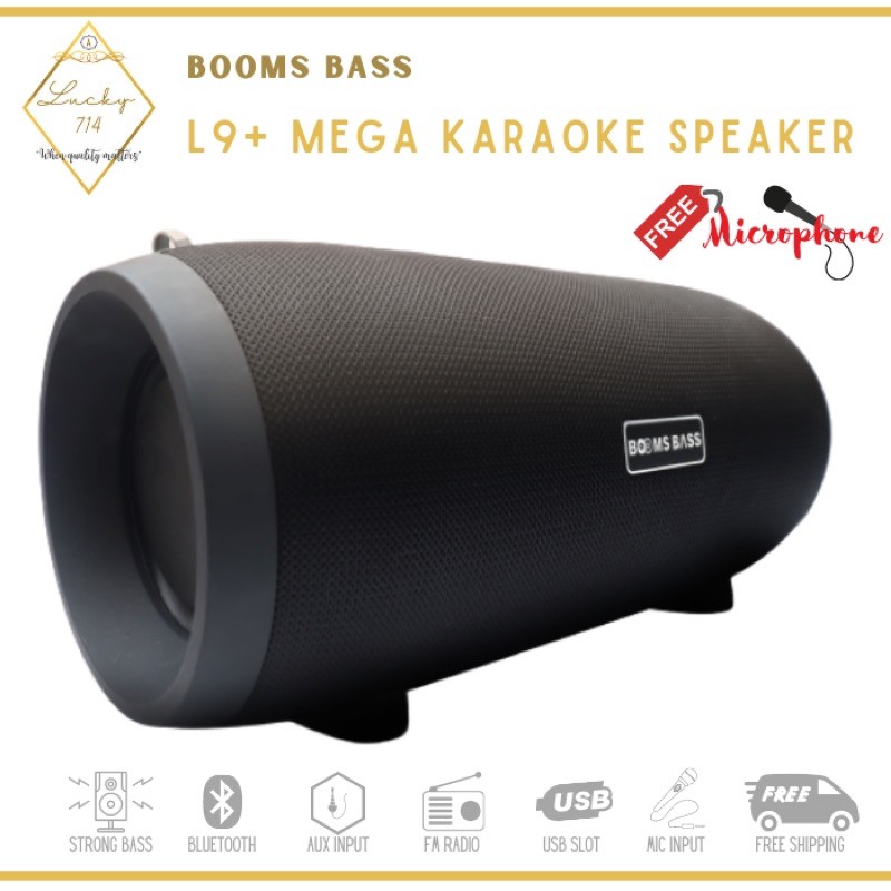 Booms Bass L9+ Mega Bluetooth Bass Speaker with karaoke/videoke with