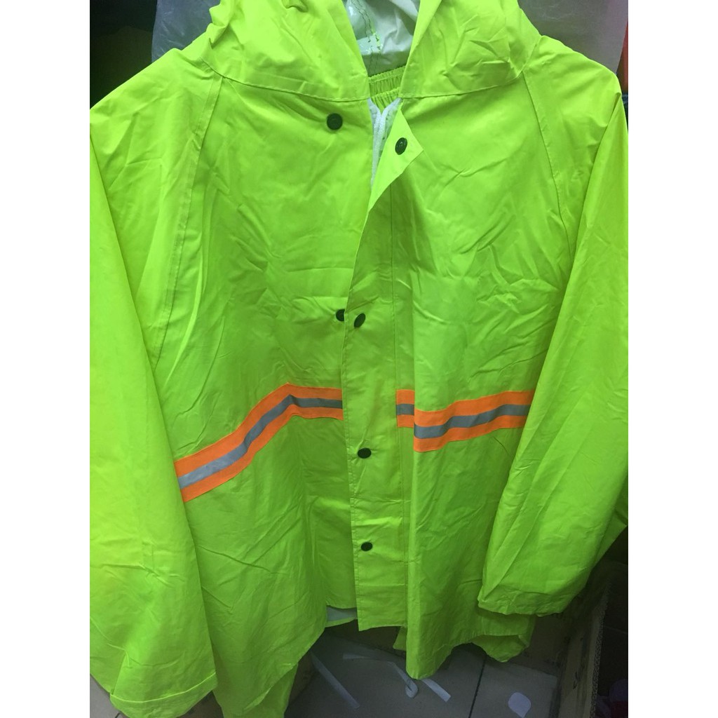 lime green raincoat