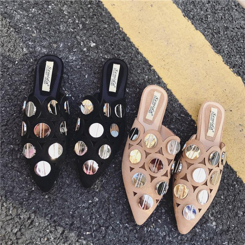 womens flat mules and slides