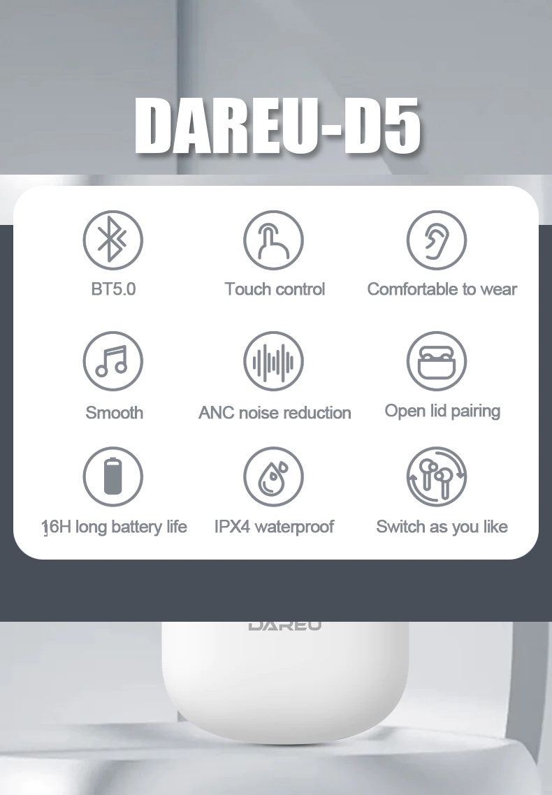 Dareu D5 ANC Wireless earbuds | Central Juan IT Solutions