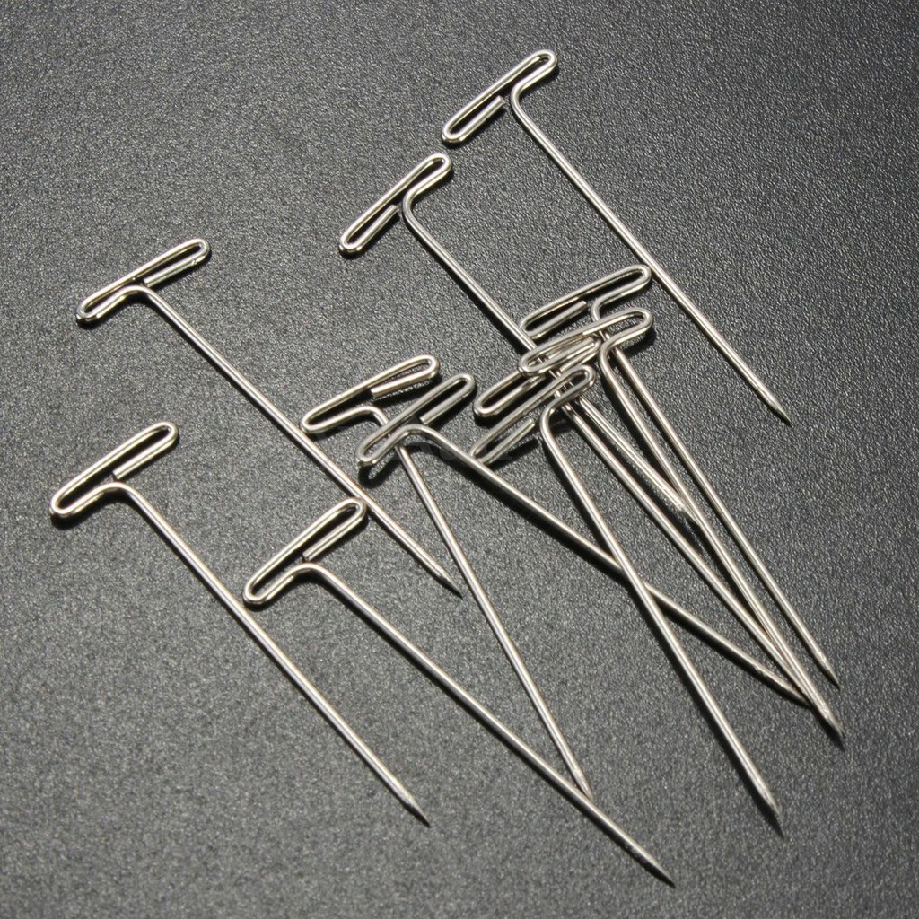 100Pcs T Pins 1.1 Inch Wig Pins Blocking Pins for Blocking Knitting Modelling and Crafts 