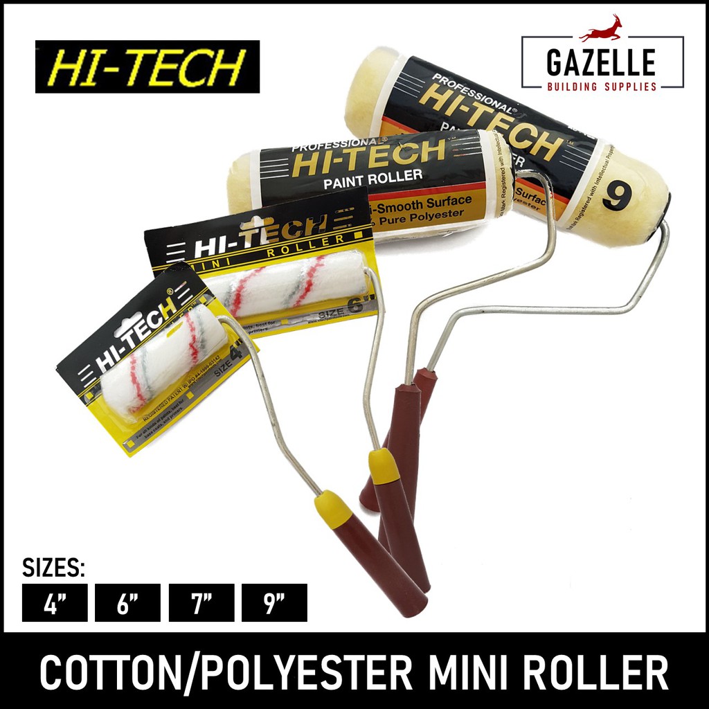 HiTech Cotton / Polyester Paint Roller 4" / 6" / 7" / 9" Shopee