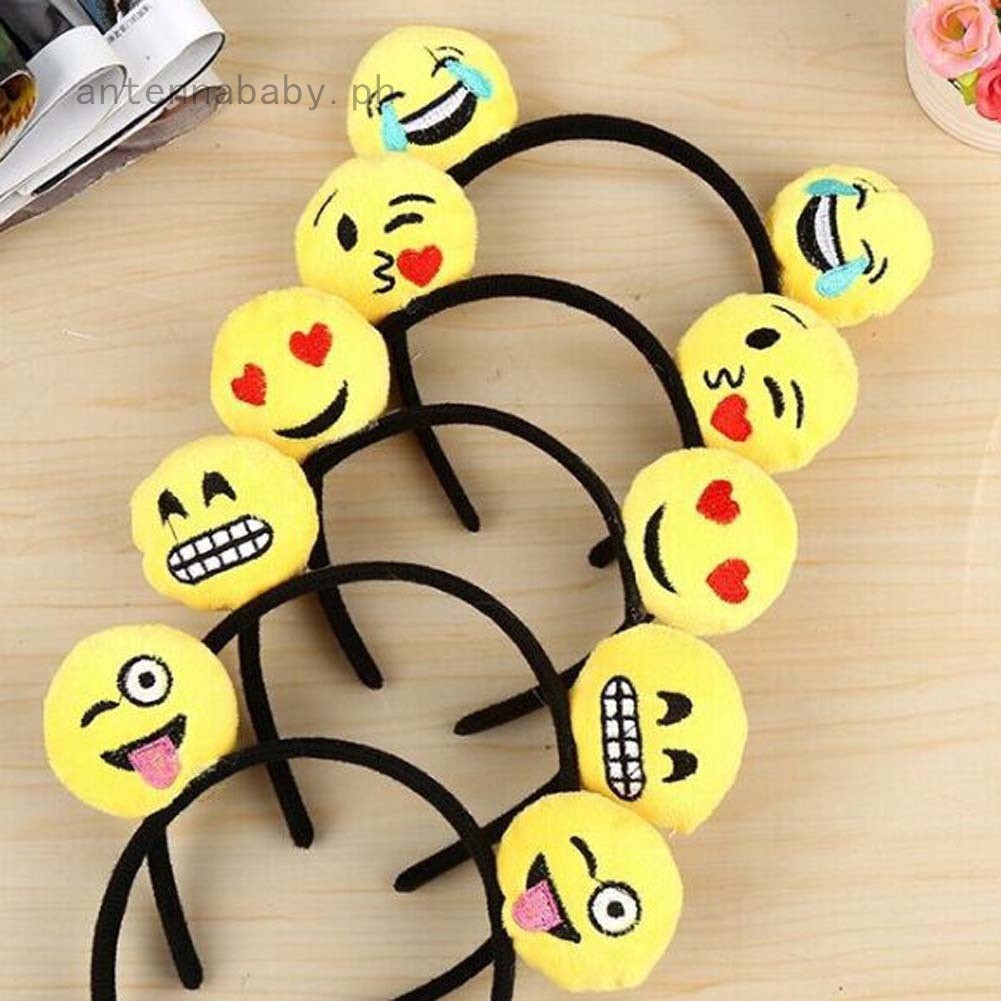 be-emoji-happy-headbands-party-emoticons-plush-hairband-shopee