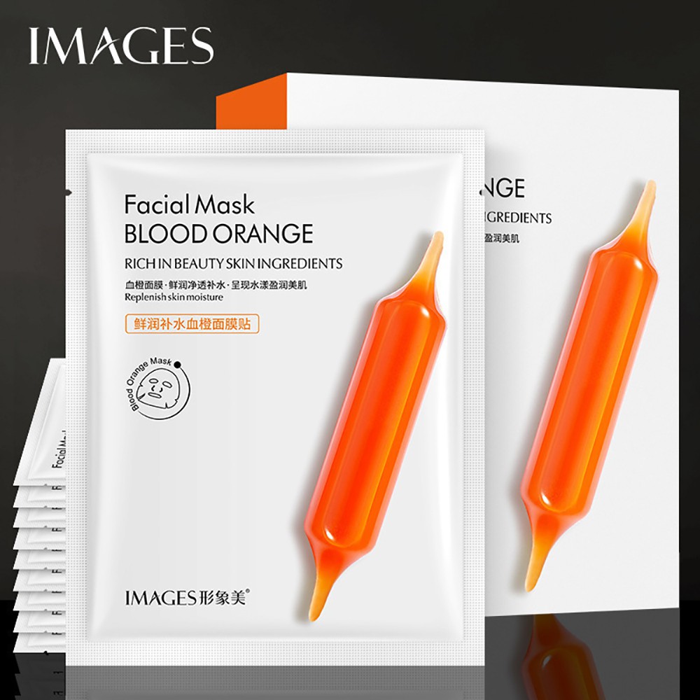 Images Facial Mask Blood Orange Facial Mask Sheet, 1 Box, Blood Orange