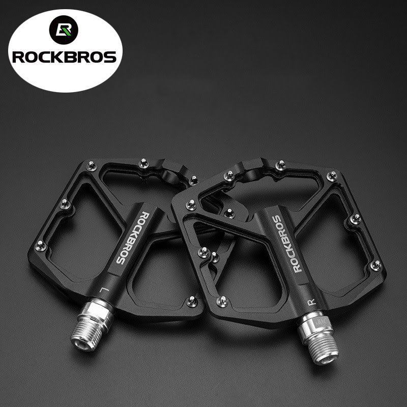 ROCKBROS K203 9/16” Aluminum Alloy Bike Pedal Flat Mountain Bike Platform Pedals Lightweight