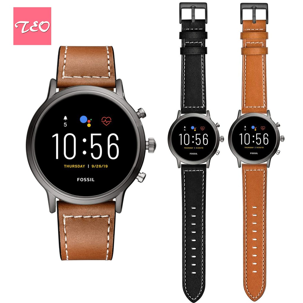TEO Classic Leather Sports Bands for Fossil Men's Gen 5 Carlyle/Fossil