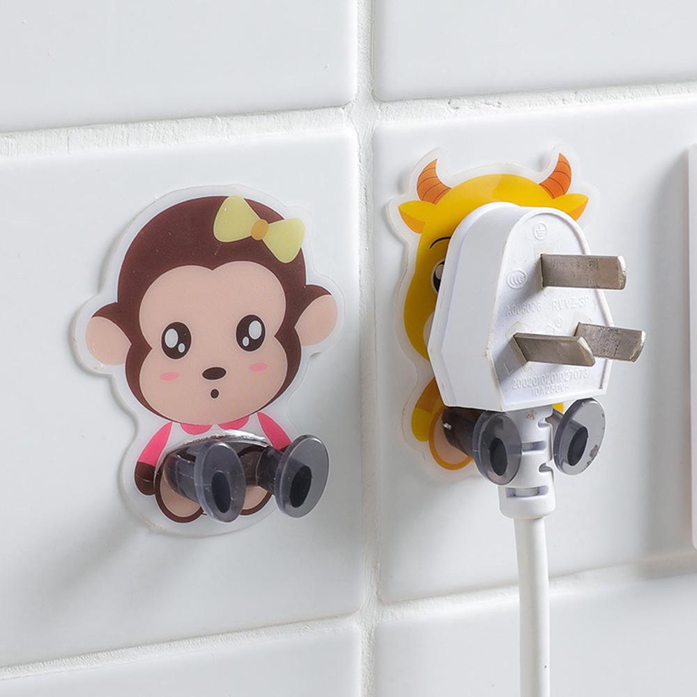 1Pc Self-adhesive Cartoon Animal Hook Bracket/Wall Mounted Sucker Strength Power Cord Plug Rack Holder/Hanger For Kitchen Bathroom Glass #1
