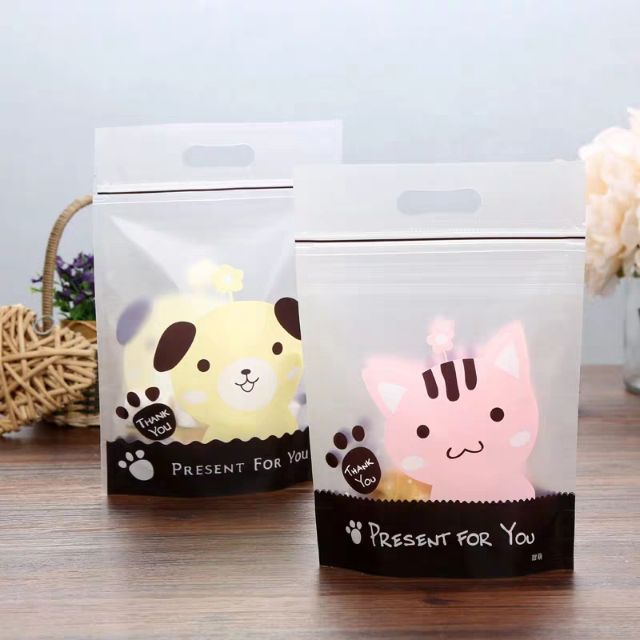 Zipper bag gift bag snacks/cookies/candy package bag (50 pcs per pack