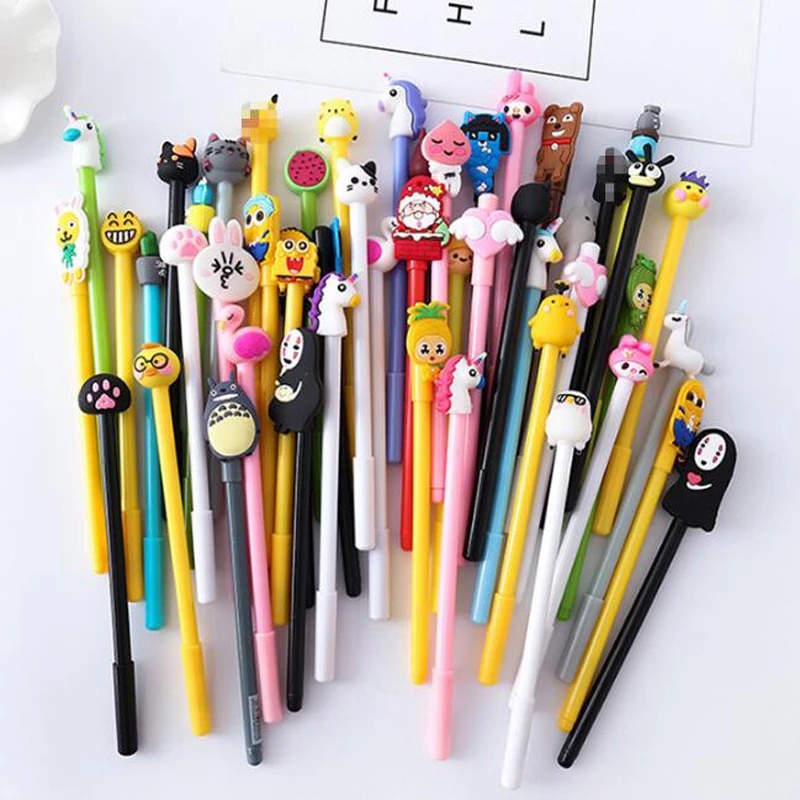 20pcs Ballpen Cartoon Gel Pen 0.5mm Black Flex Office Flex Stick Office 