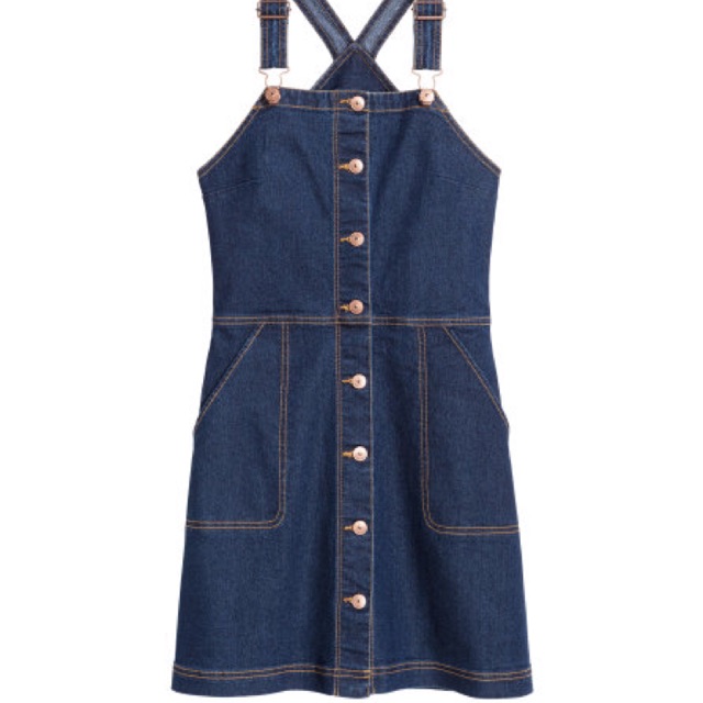 denim bib dress