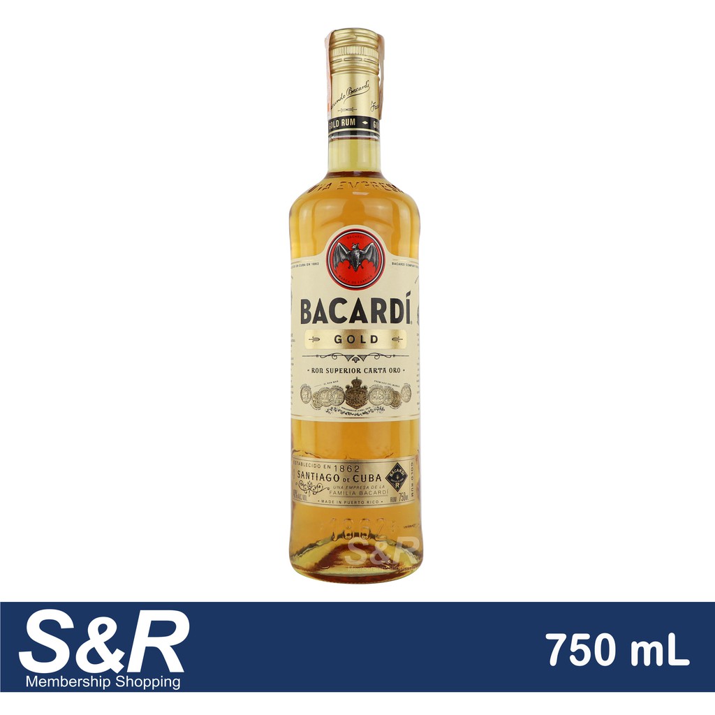 Bacardi Gold Rum 750mL Shopee Philippines