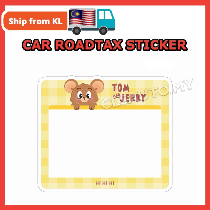 Mickey Mouse Roadtax Sticker Cartoon Design Road Tax Sticker / Pelekat