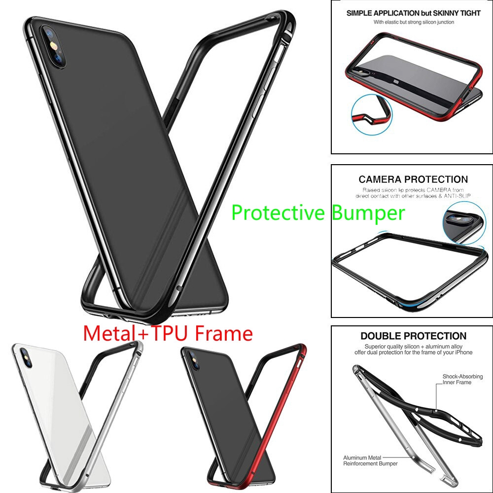 iphone bumper case Soft TPU Inner Frame Metal+TPU Frame case iphone 7 8 Plus X XR XS MAX 11 Pro