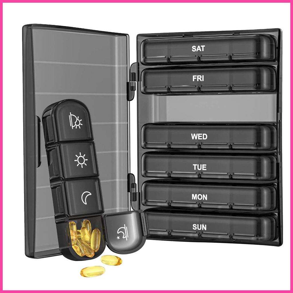 Pill Organizer Case Weekly Pill Box for Travelling Portable Pill Cases